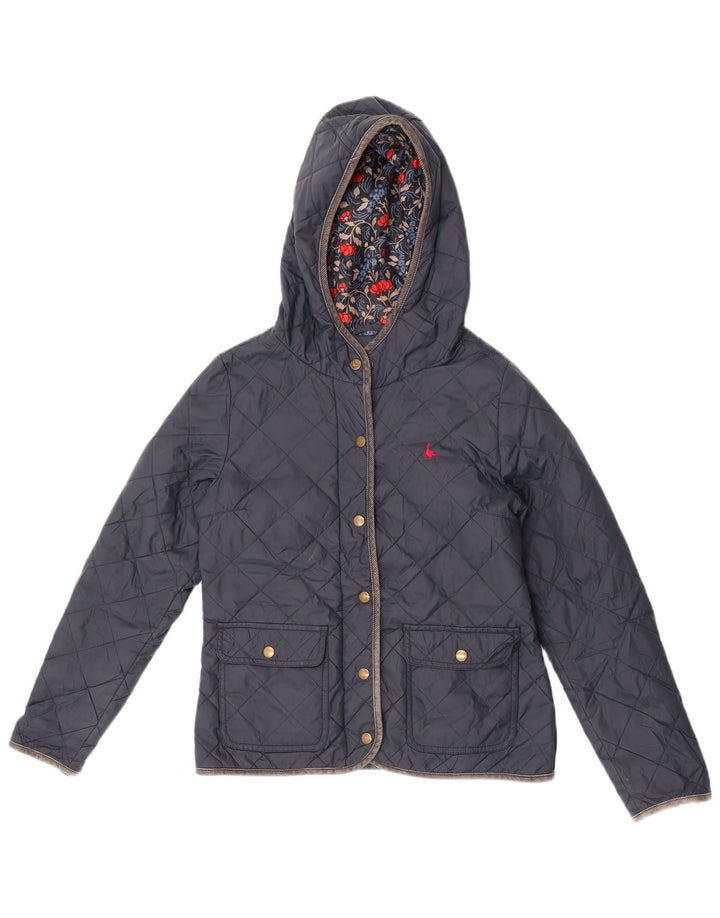 Jack Wills Chaqueta acolchada con capucha para mujer UK 8 Small Azul marino Nylon