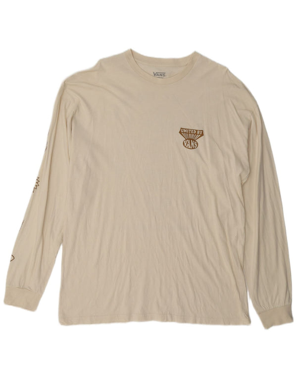 Vans Hombre Classic Fit Graphic Top Manga Larga XL Algodón Blanco Roto