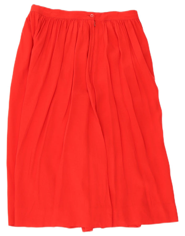 Falda acampanada vintage para mujer IT 44 Mediana W28 Seda Roja