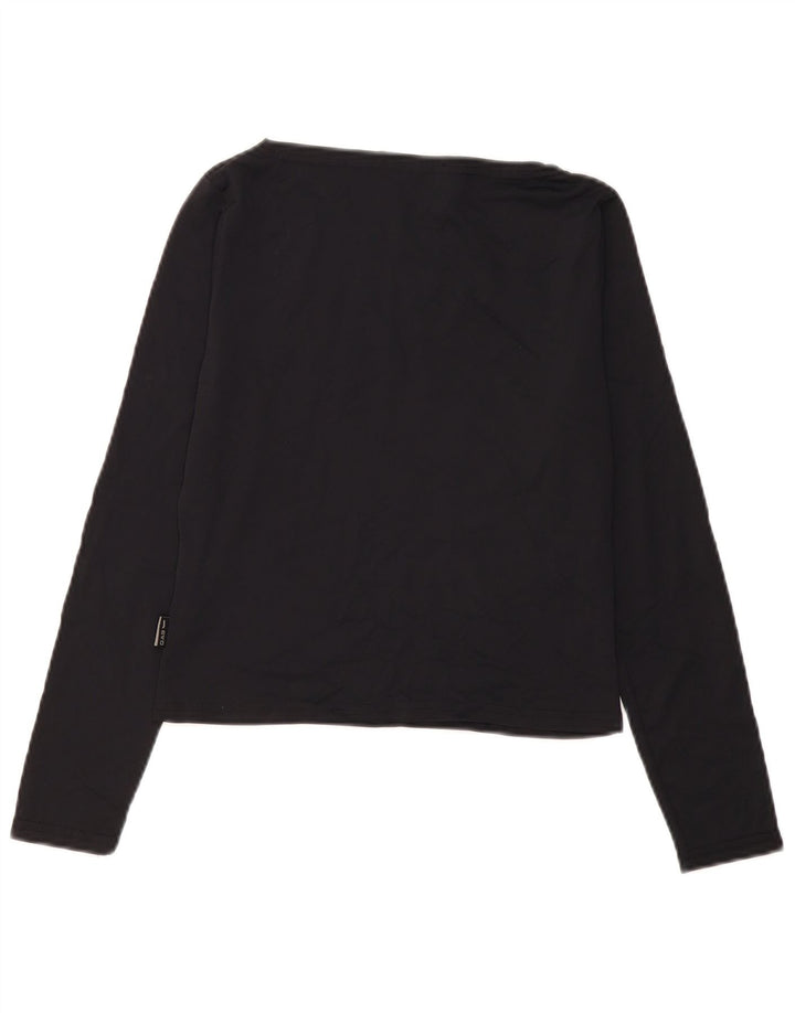 Gas - Top corto para mujer, manga larga, talla 40, talla pequeña, poliamida negra