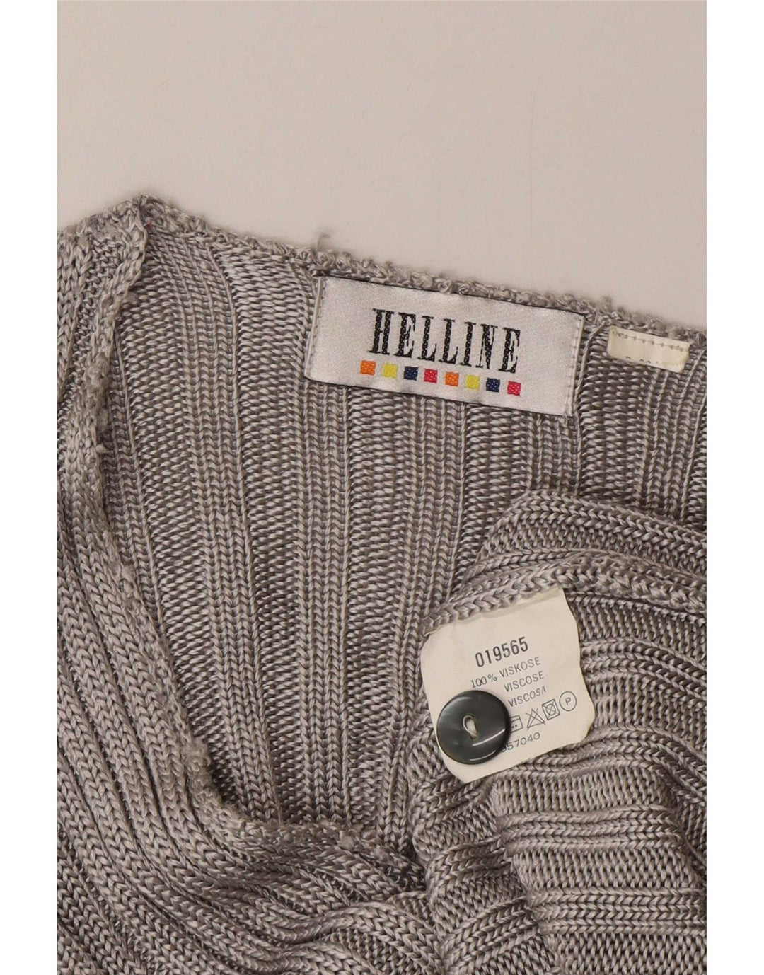 HELLINE Suéter tipo cárdigan corto para mujer UK 10 Small Grey Viscosa
