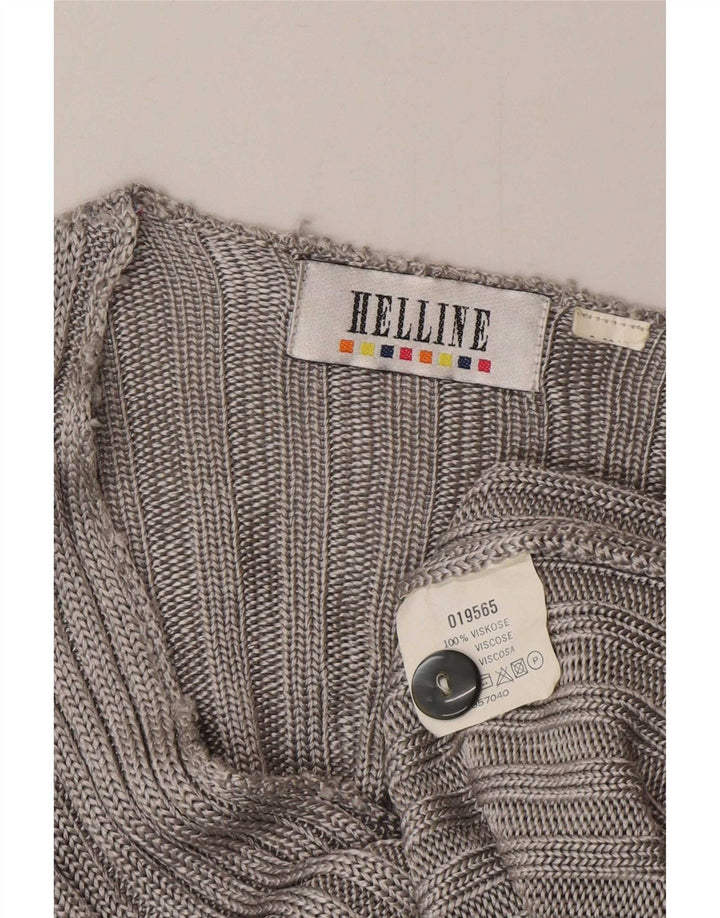 HELLINE Suéter tipo cárdigan corto para mujer UK 10 Small Grey Viscosa