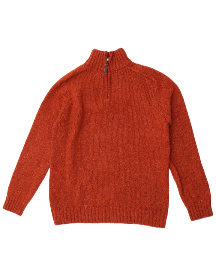 John Lewis Jersey para Hombre con Cuello y Cremallera de Lana Merino moteada en Granate Medio