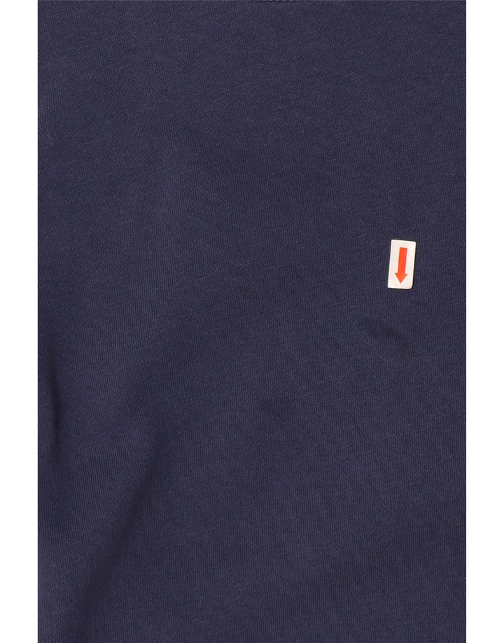 NIKE Sudadera con gráfico Swoosh para niños de 10 a 11 años, tamaño mediano, azul marino