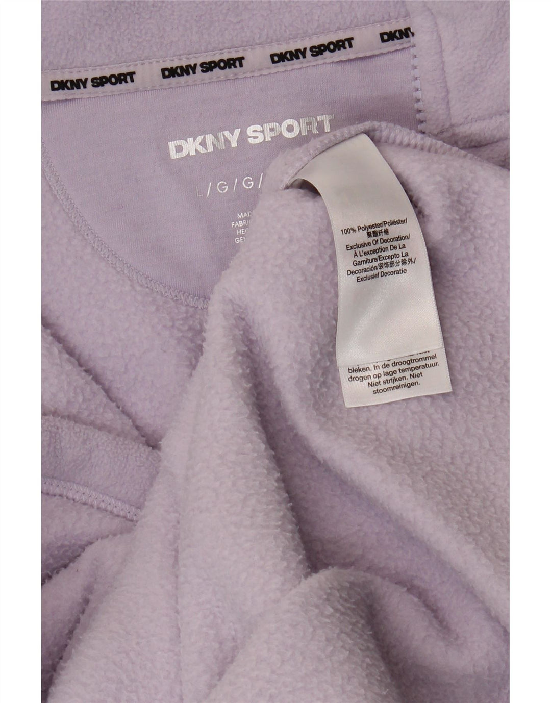 Dkny Chaqueta polar gráfica para mujer UK 46 Poliéster morado grande