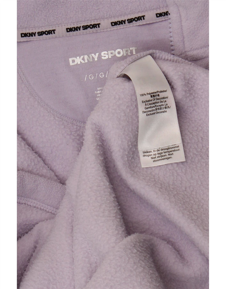 Dkny Chaqueta polar gráfica para mujer UK 46 Poliéster morado grande