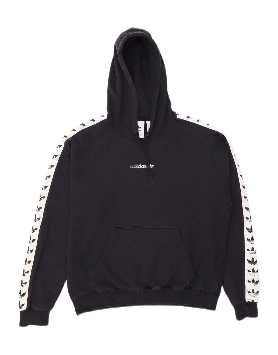 ADIDAS Hombre Graphic Sudadera con capucha Jumper Medium Negro Colorblock Algodón