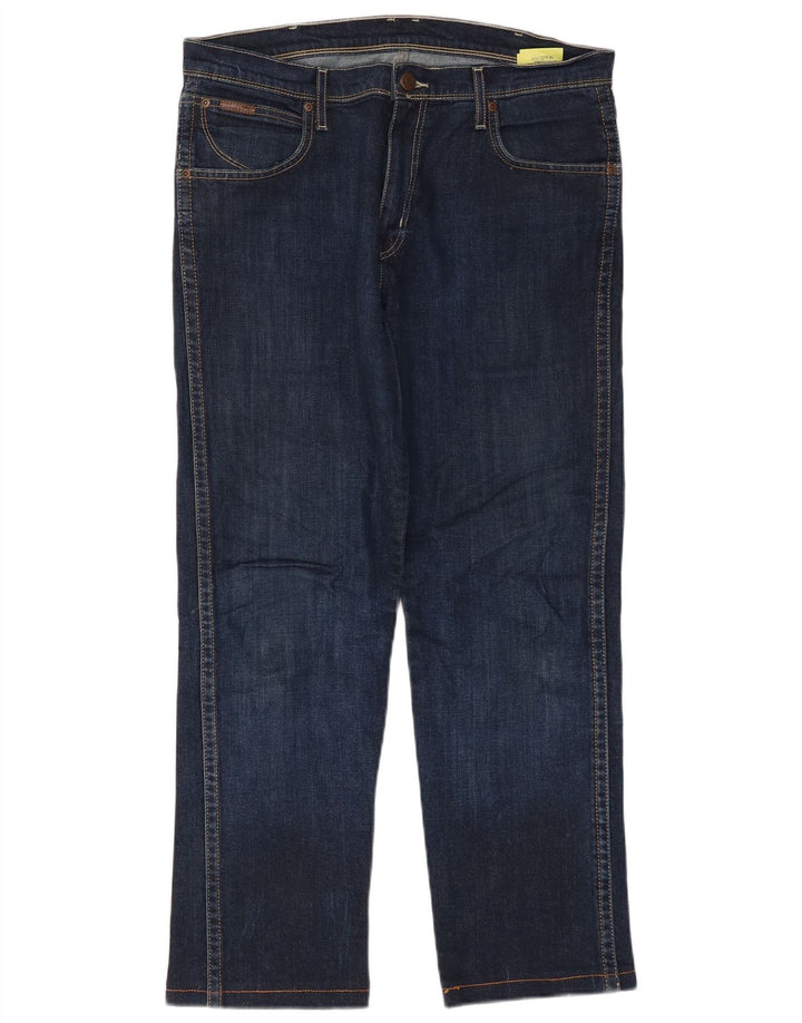 WRANGLER Vaqueros rectos Roxboro para hombre W32 L34 Algodón azul