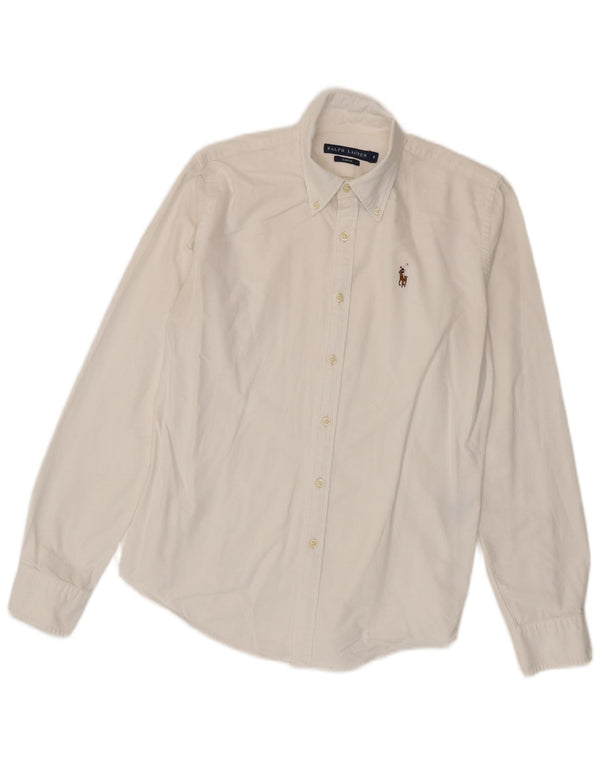Ralph Lauren Camisa Slim Fit para Mujer US 6 Mediana Algodón Blanco