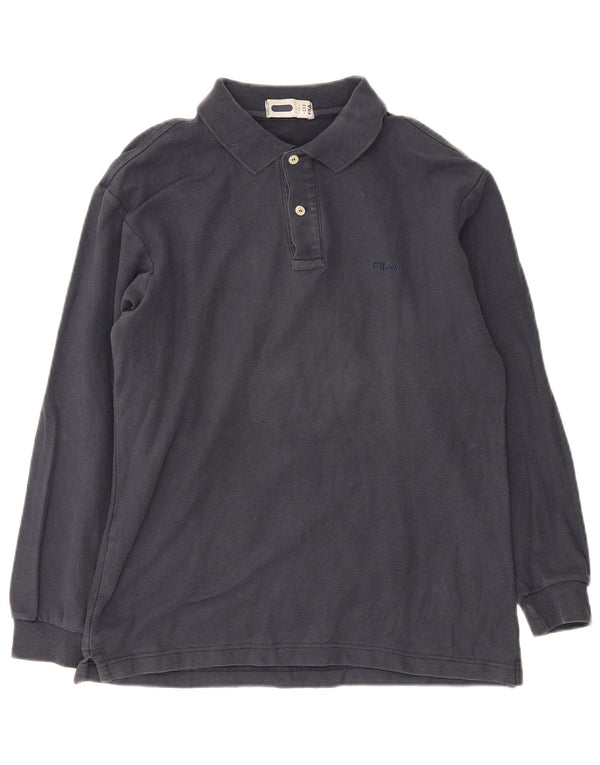 Fila Polo de manga larga para hombre IT 46 Small Azul marino