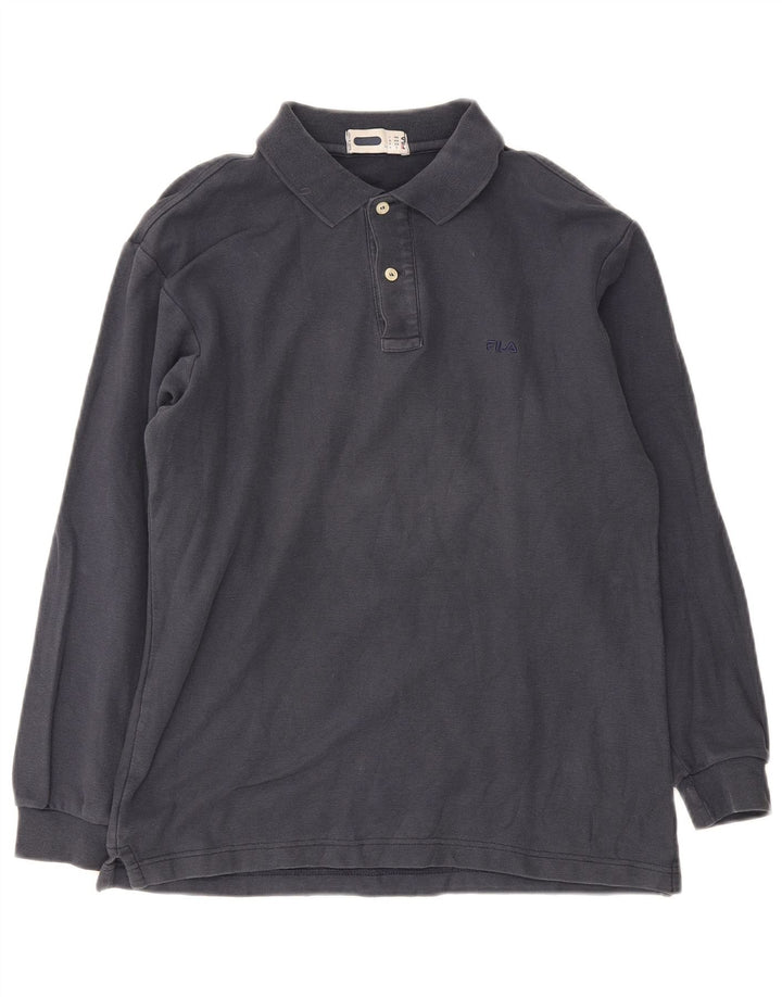 Fila Polo de manga larga para hombre IT 46 Small Azul marino