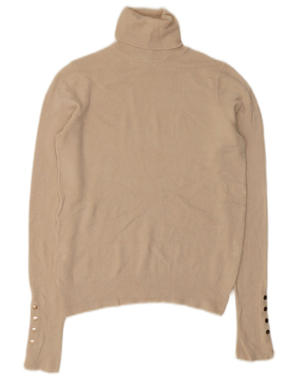 Zara Mujer Roll Neck Jumper Sweater UK 10 Small Beige