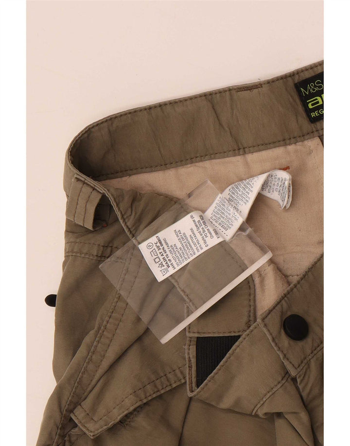 Marks & Spencer Pantalones cortos tipo cargo para hombre W34 Large Khaki Cotton