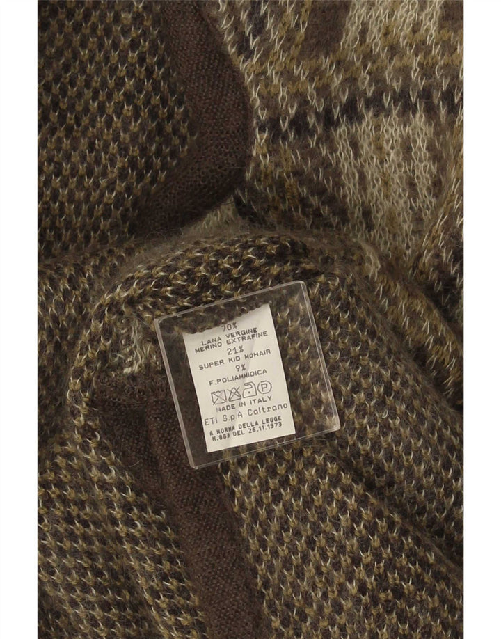 Vintage mujer Cardigan suéter Reino Unido 16 gran gris comprobar lana