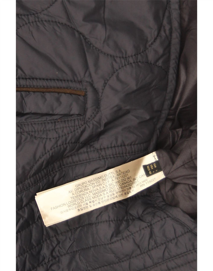 Massimo Dutti Chaqueta Acolchada Hombre UK 40 Large Nylon Azul Marino