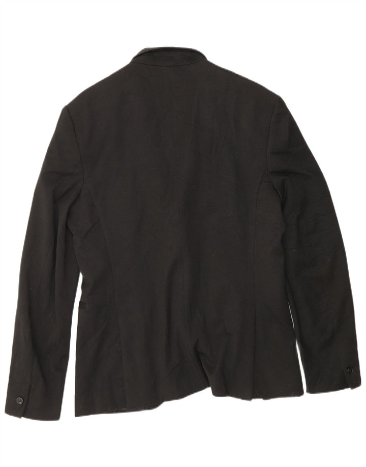 ZARA Chaqueta tipo blazer de 1 botón para hombre EU 48 Mediano Negro Poliéster