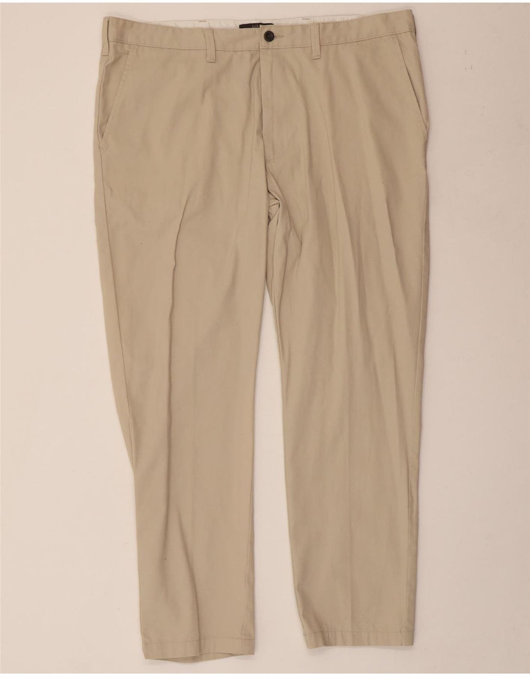 Marks & Spencer Pantalón chino cónico para hombre W40 L29 Algodón beige