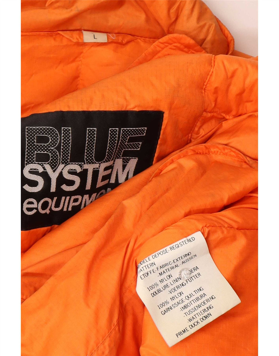 Vintage hombres chaqueta acolchada Reino Unido 16 gran nylon naranja