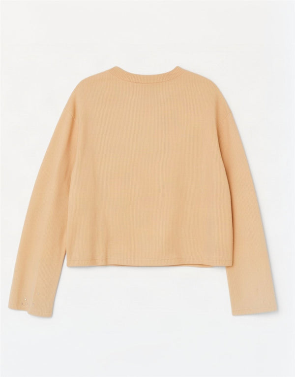 Zara Mujer Top Manga Larga UK 10 Small Amarillo