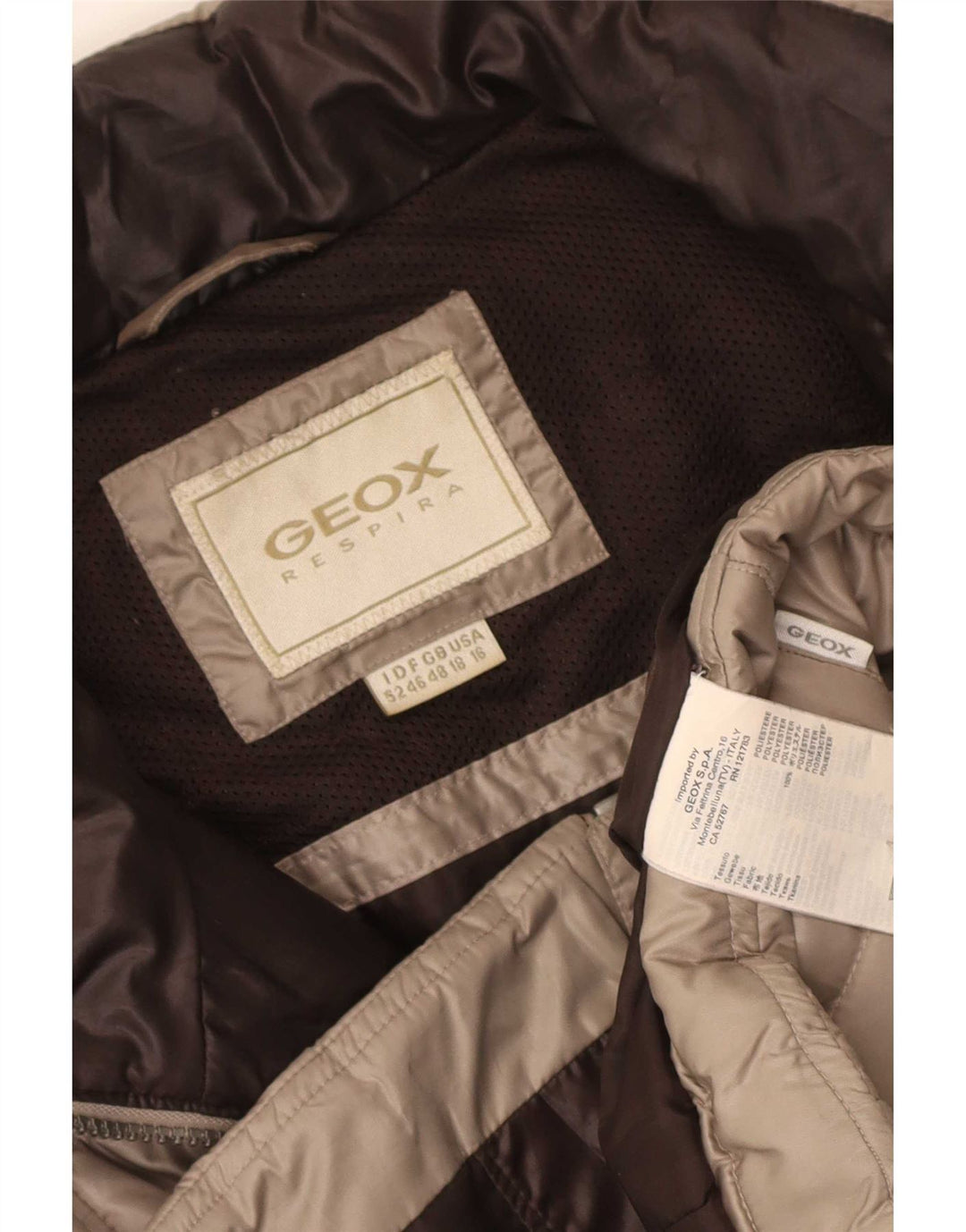 Geox Mujer Respira Chaqueta Acolchada UK 40 XL Poliéster Beige