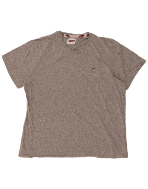 Tommy Hilfiger Camiseta para hombre Top grande de algodón moteado gris