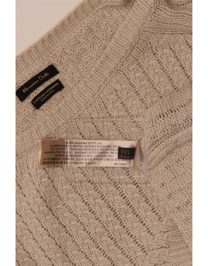 Massimo Dutti Jersey Mujer Cuello Barco UK 44 Algodón Gris Medio
