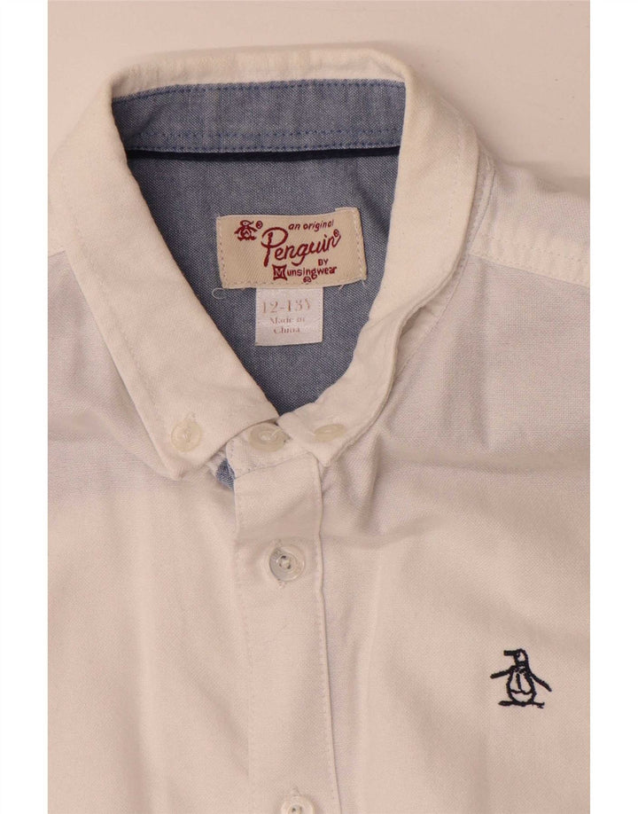 Camisa Manga Corta Penguin Boys 12-13 Años Blanco
