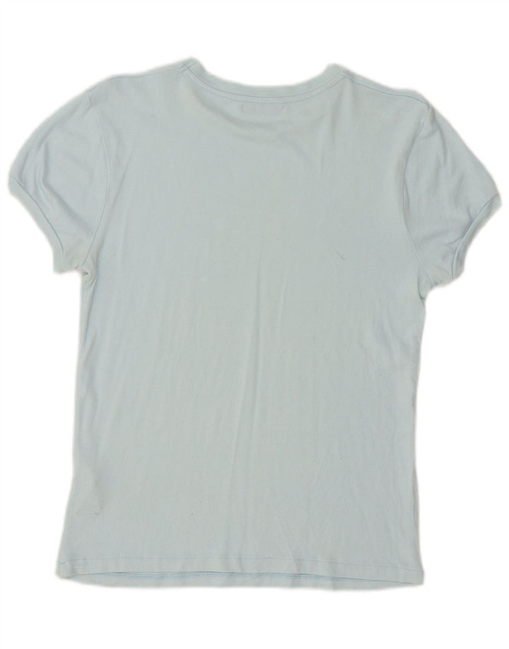 Zara Camiseta Mujer Top UK 10 Small Viscosa Azul