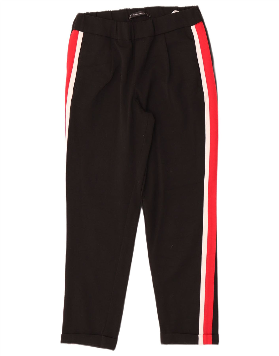 Zara Mujer Pantalones De Chándal Small Negro Colorblock Poliéster