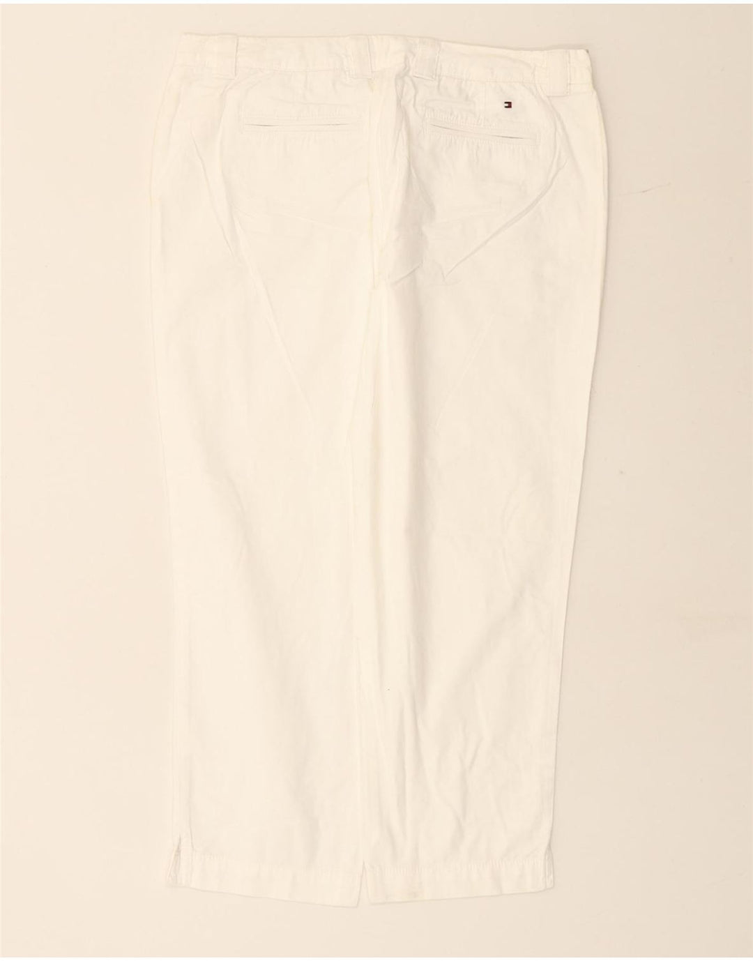 TOMMY HILFIGER Pantalones capri rectos para mujer UK 10 W27 L24 Algodón blanco