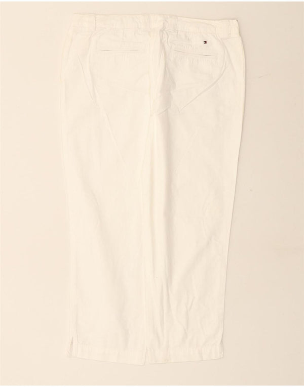 TOMMY HILFIGER Pantalones capri rectos para mujer UK 10 W27 L24 Algodón blanco