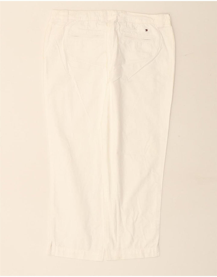 TOMMY HILFIGER Pantalones capri rectos para mujer UK 10 W27 L24 Algodón blanco