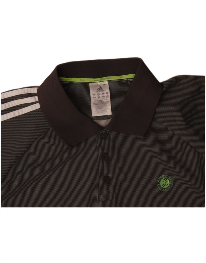 Polo ADIDAS Rolando Carros para hombre XL gris a rayas