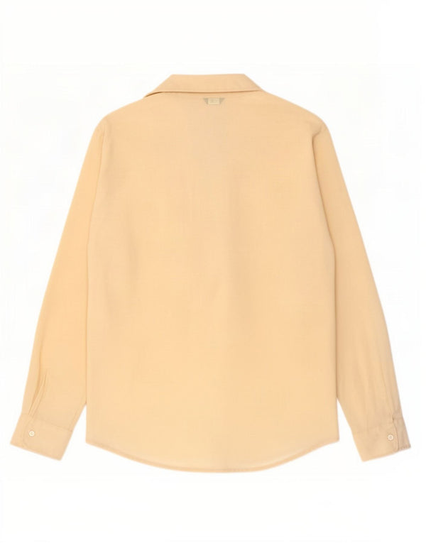 Benetton Womens See Through Shirt Blouse IT 42 Medium Beige Polyester