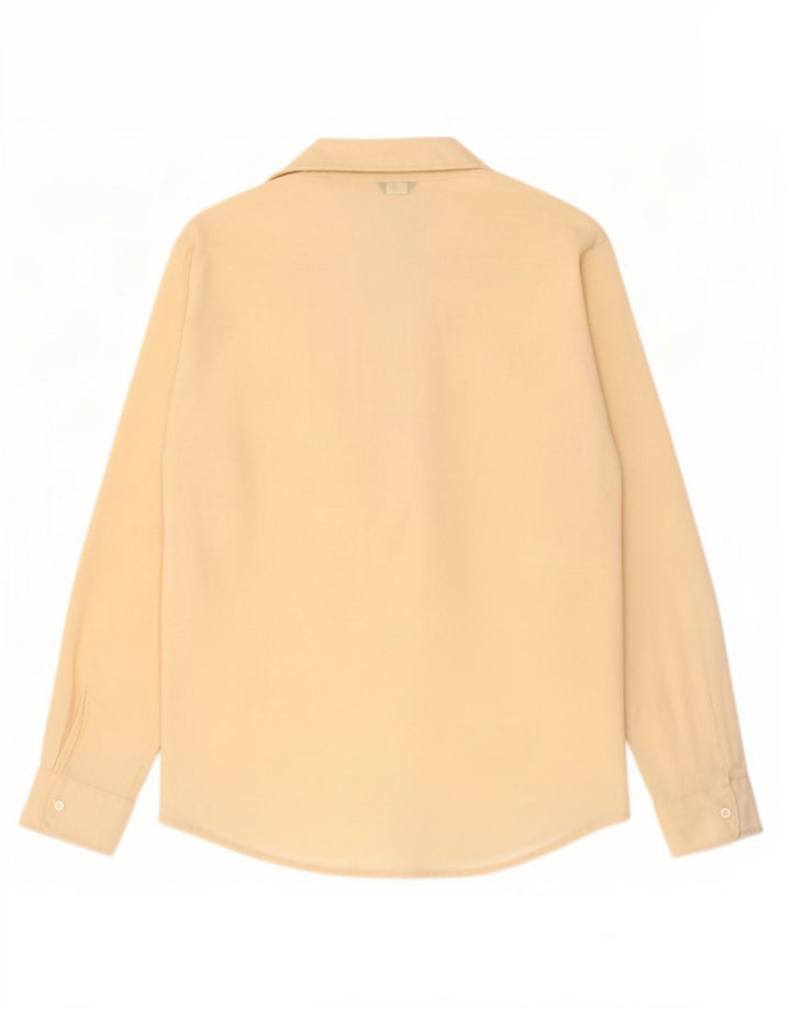 Benetton Blusa Camisera Transparente IT 42 Poliéster Beige Medio