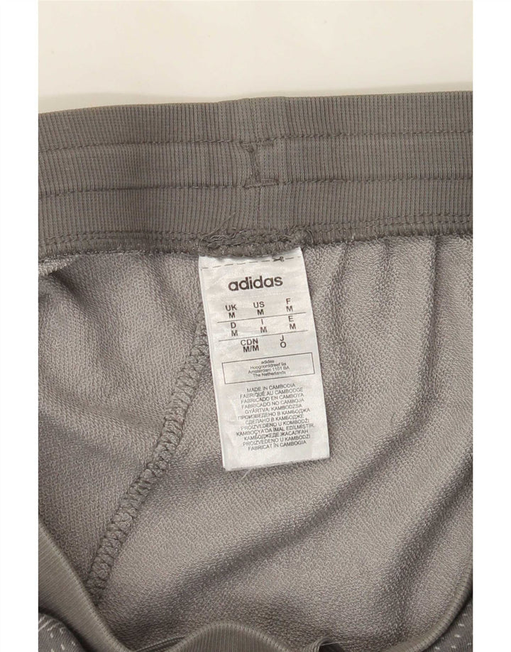 Pantalones cortos deportivos Adidas para hombre de algodón geométrico gris medio