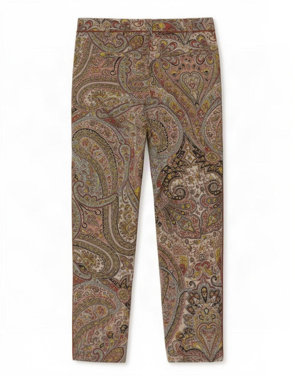 Pantalones cortos ajustados para mujer Sisley IT 42 Medium W32 L26 Green Paisley