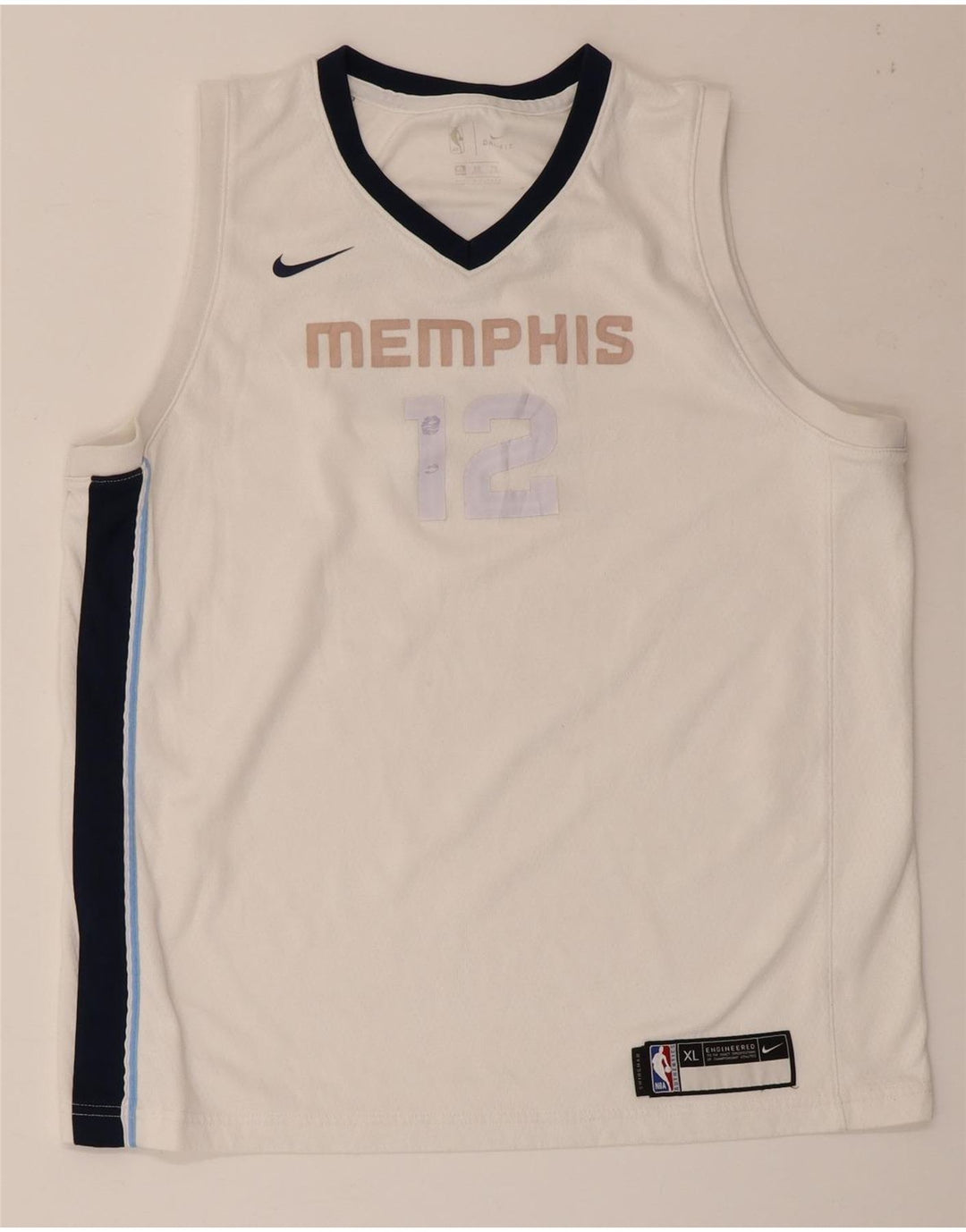 NIKE Camiseta sin mangas con gráfico Memphis para niños 15-16 años XL Blanco Colorblock