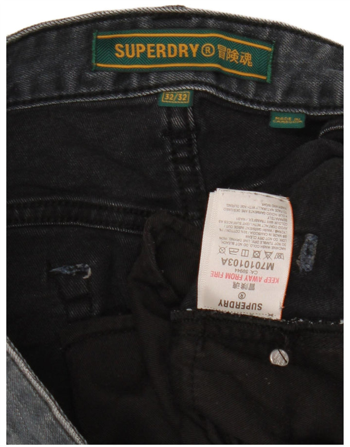 Superdry Vaqueros ajustados para hombre W32 L32 Algodón gris