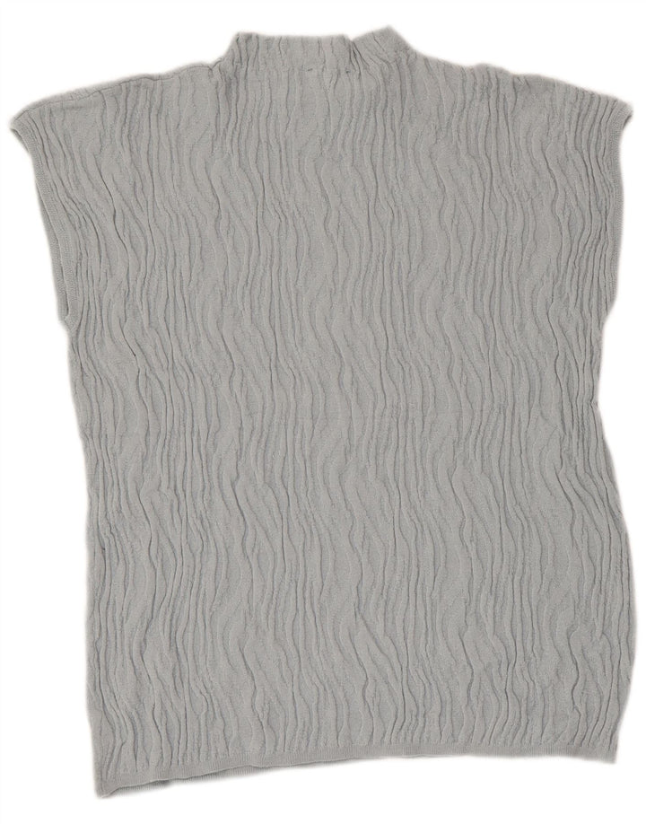Zara Mujer Blusa Top UK 44 Grande Azul
