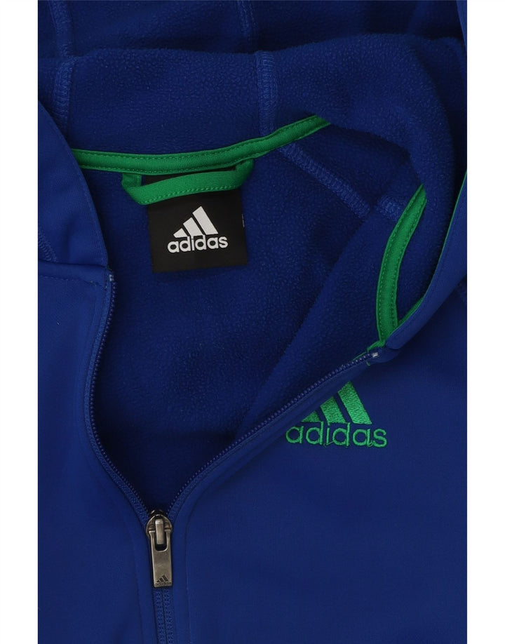 ADIDAS Sudadera con capucha y cremallera para niño 10-11 años Azul Poliéster