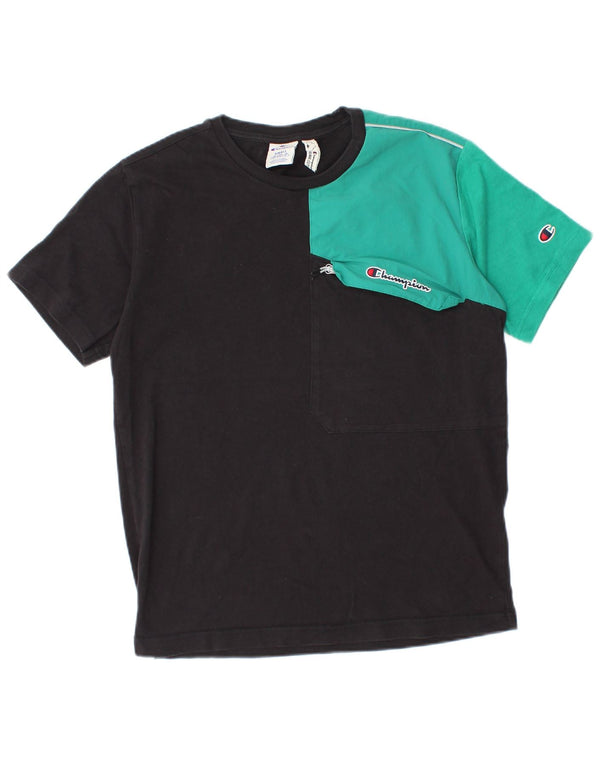 Champion Camiseta para hombre Top Small Black Colorblock Cotton
