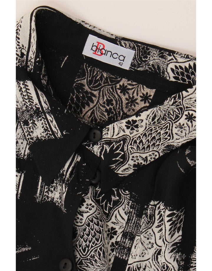 Camisa larga Bianca para mujer EU 42 Large Black Patchwork