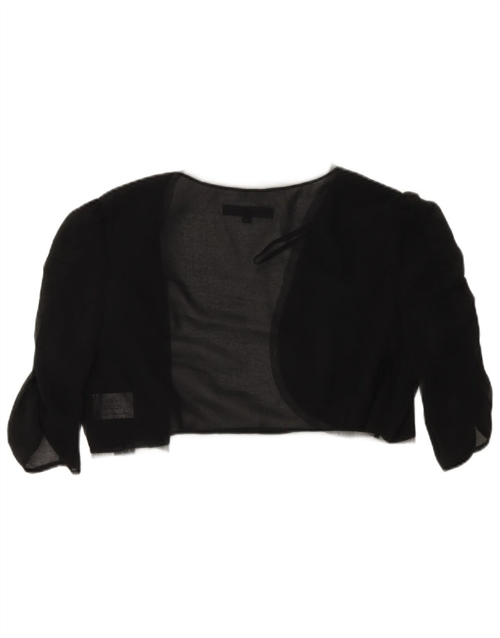 Coast Top Bolero transparente de manga 3/4 para mujer UK 44 Poliéster negro mediano