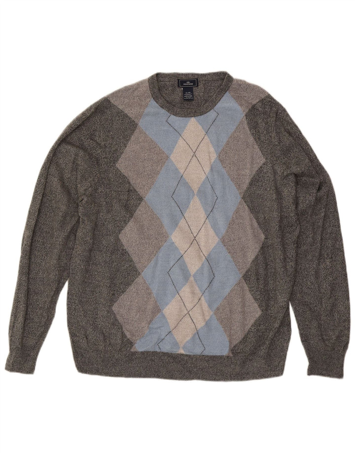 Dockers Suéter De Cuello Redondo Para Hombre XL Gris Argyle/Diamante Acrílico