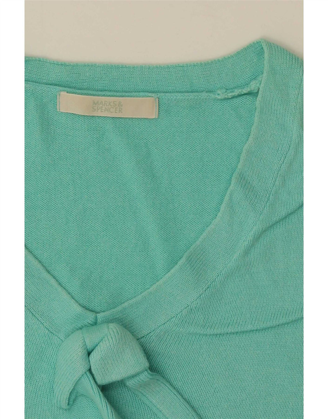 Marks & Spencer Suéter corto con cuello en V para mujer UK 40 Medium Turquesa