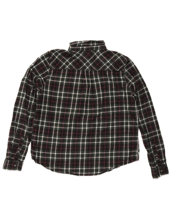 Superdry Camisa de franela para mujer UK 46 Algodón a cuadros verdes grande