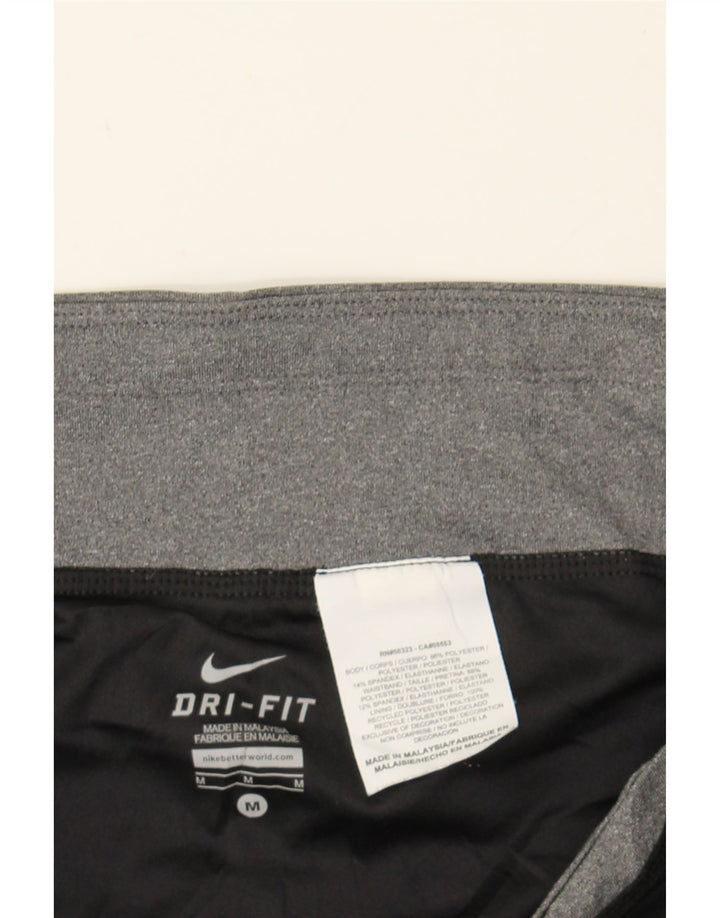 NIKE Pantalones cortos deportivos Dri Fit para mujer UK 14 Mediano Negro Poliéster