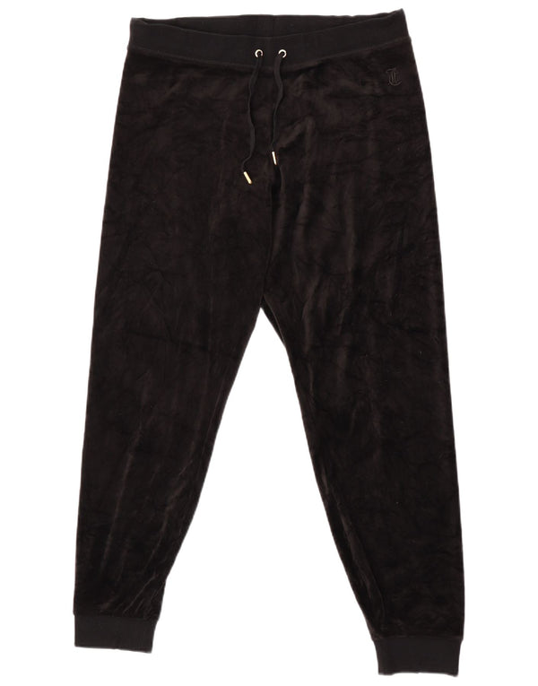 Juicy Couture Pantalones de chándal de terciopelo para mujer Joggers UK 46 Large Black