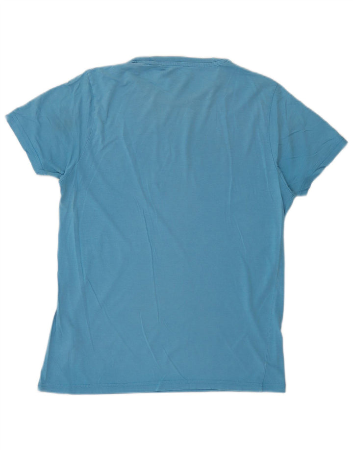 Jack & Jones Hombre Camiseta Gráfica Top Algodón Azul Medio